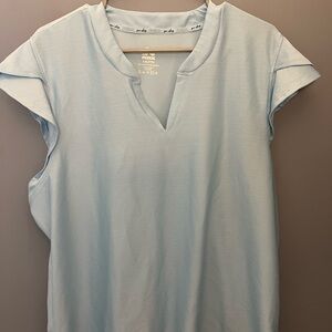 RBX Blue Cap Sleeve Boxy Blouse